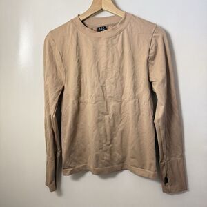 Victoria Rose Equestrian Top Womens L Fawn Seamless Performance Compression